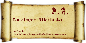 Maczinger Nikoletta névjegykártya