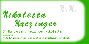 nikoletta maczinger business card